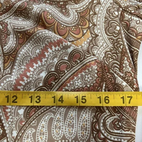 Vintage Walden Classics Paisley 3/4 - Long Sleeve Cowl Neck Dress Size 14 - Picture 10 of 13